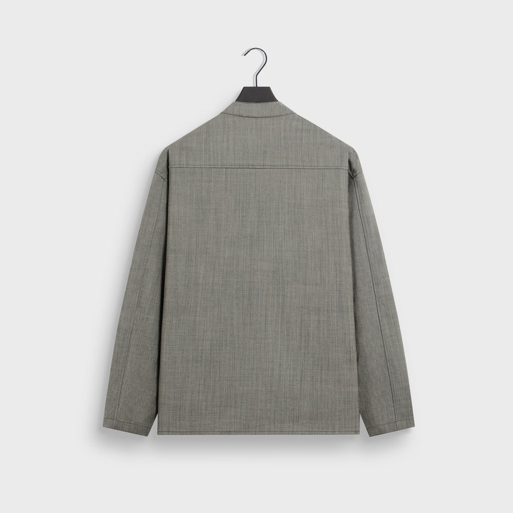 &Kin Tropical Wool Leven Shirt - Grey Melange