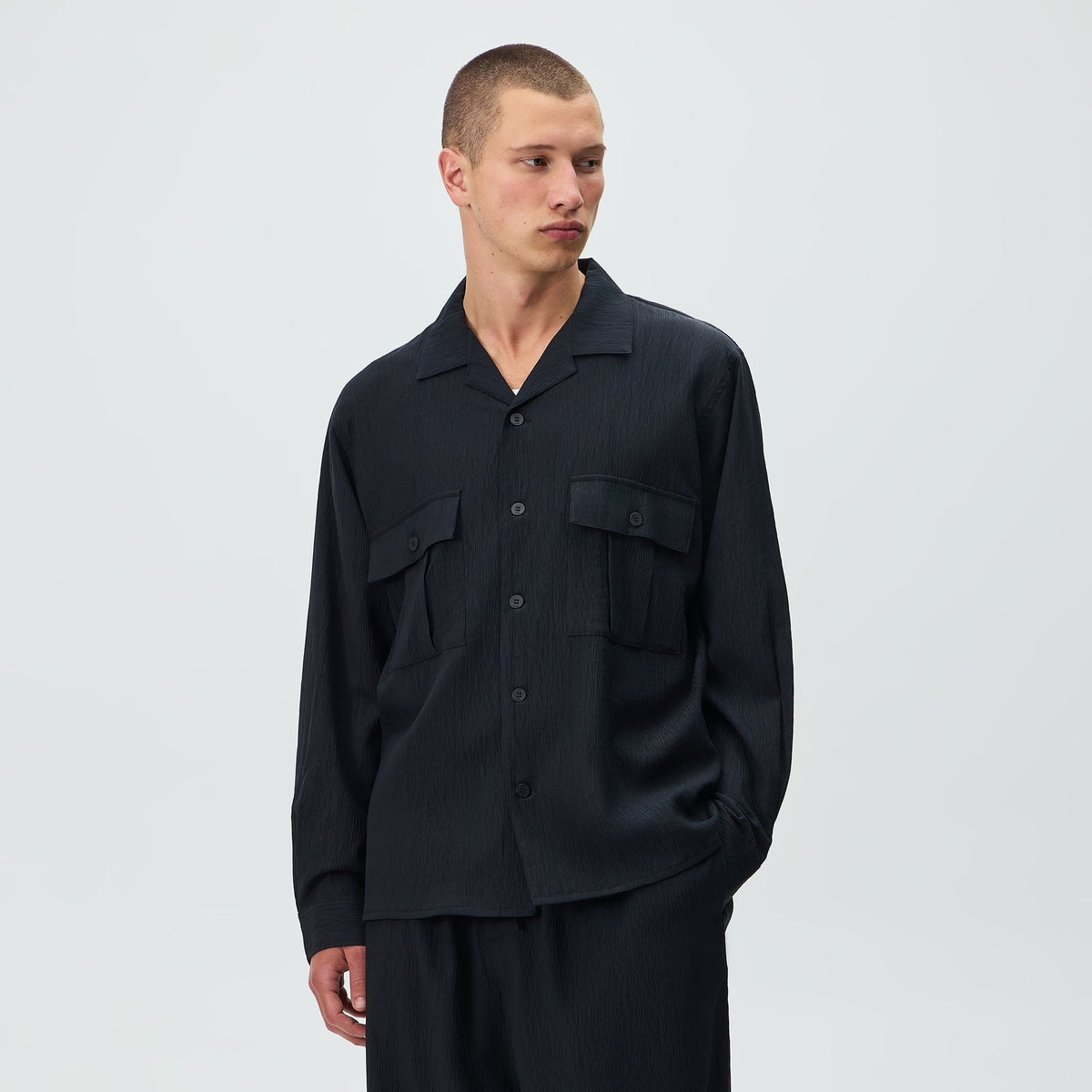 Kith Crinkled Nylon Ugo Shirt - Black