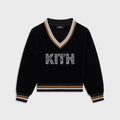 Kith Kids Textured V-Neck Collar Nelson Sweatshirt - Black - PH