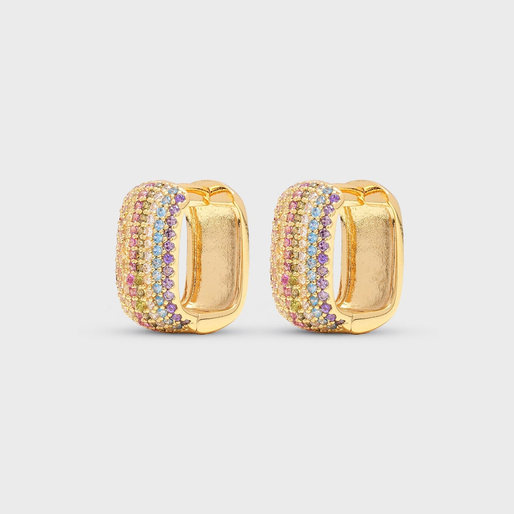 Crystal Haze Exclusive Infinity Hoops Small - Gold / Rainbow