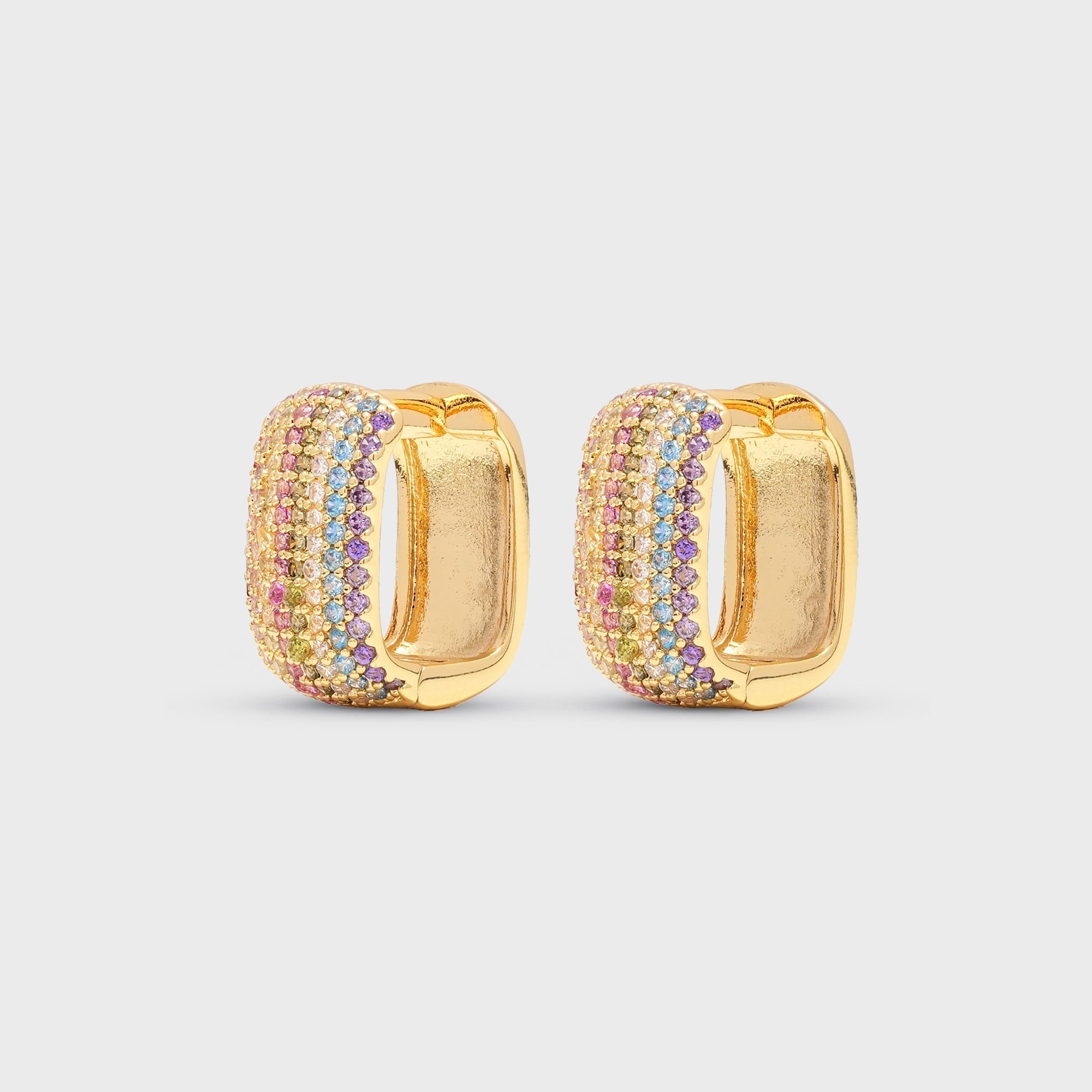Crystal Haze Exclusive Infinity Hoops Small - Gold / Rainbow