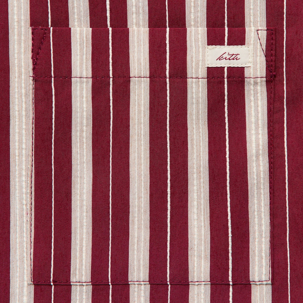Kith Barre Stripe Thompson Camp Collar Shirt - Plum