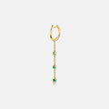 Isa Grutman Huggie With Emerald Chain Drop - Yellow Gold