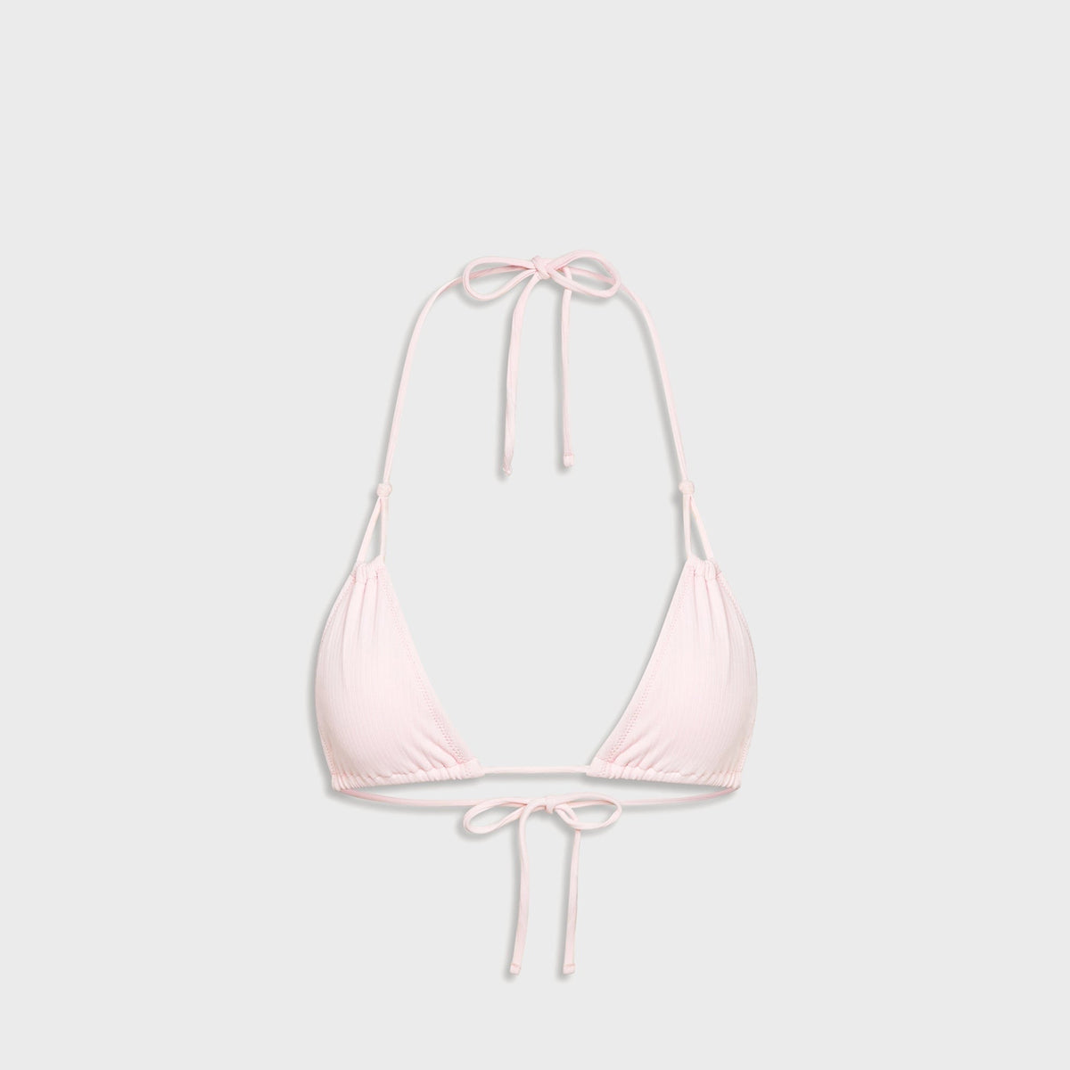 Frankies Bikinis x Paige Lorenze Ari Ribbed Triangle Bikini Top - Blushing