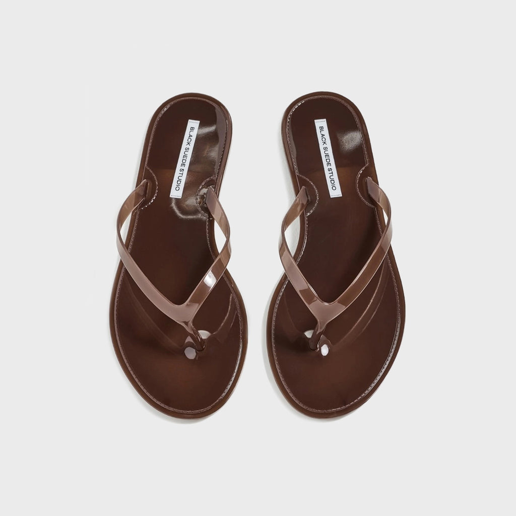Black Suede Studio Crystal Sandal - Chestnut PVC