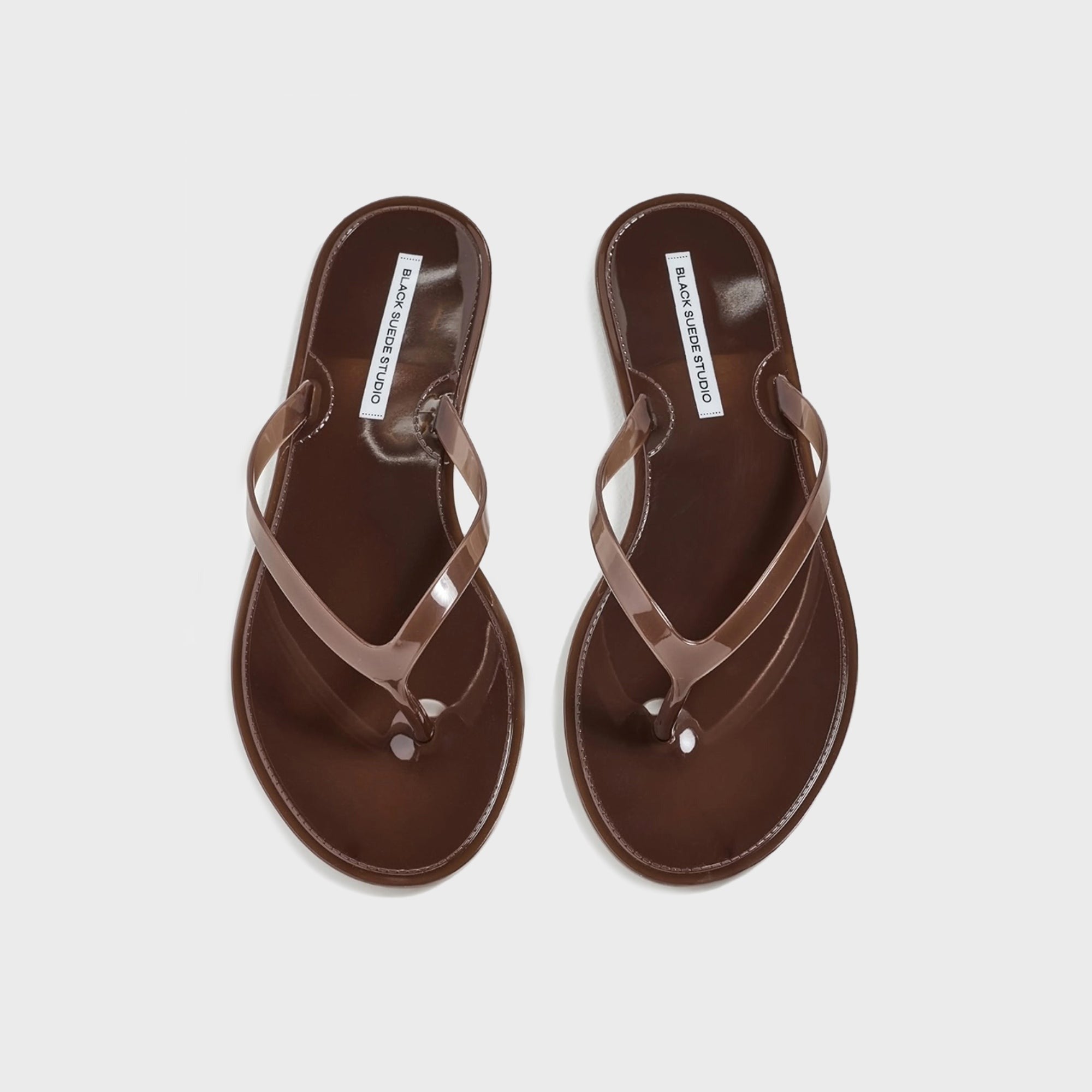 Black Suede Studio Crystal Sandal - Chestnut PVC