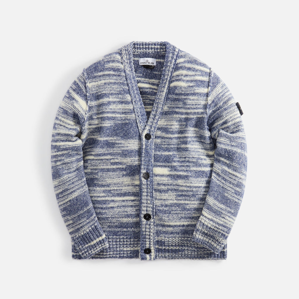 Stone Island Wool Nylon Yarn Cardigan - Bright Blue