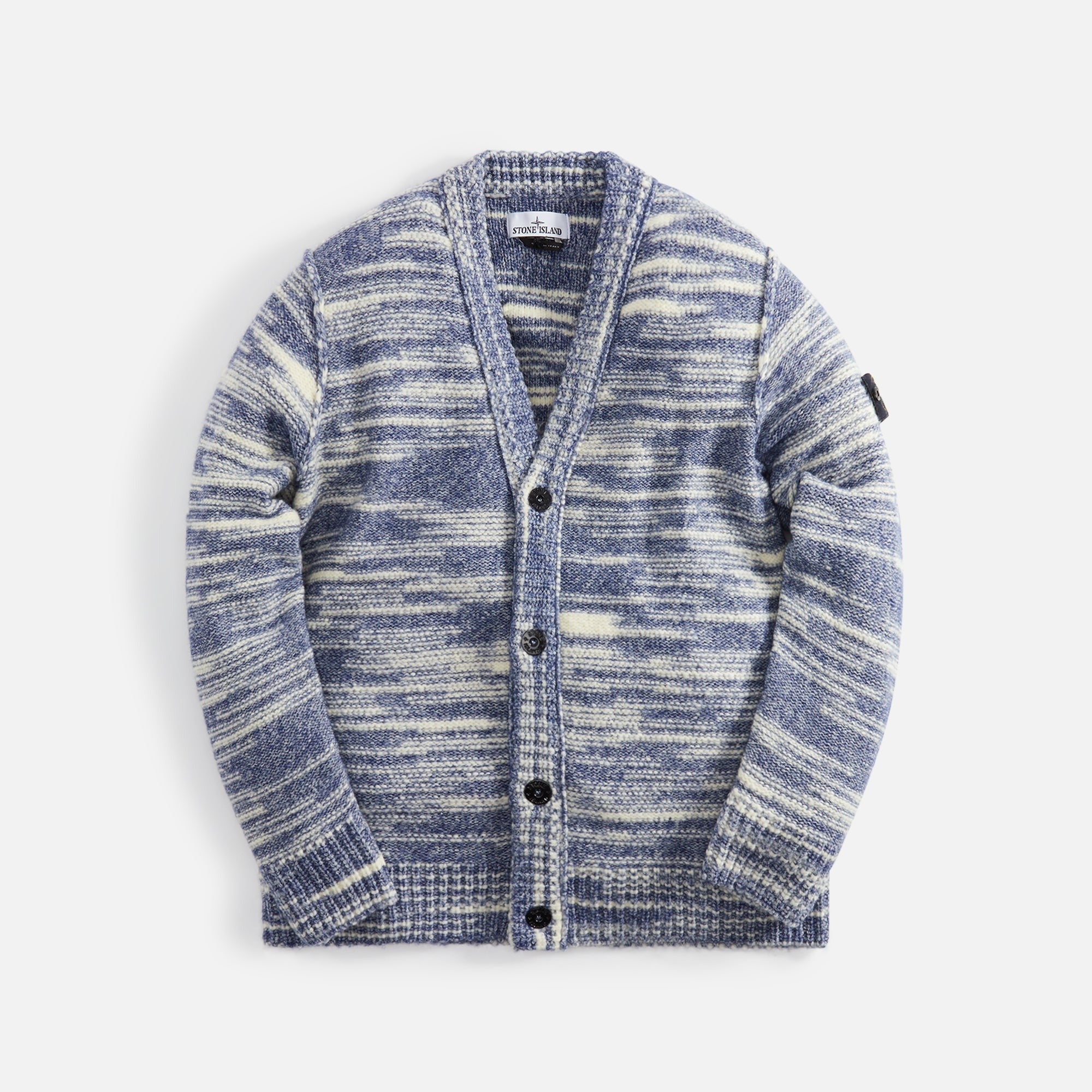 Stone Island Wool Nylon Yarn Cardigan - Bright Blue