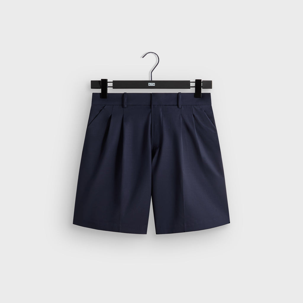 &Kin Tropical Wool Emrys Pleated Short - Nocturnal