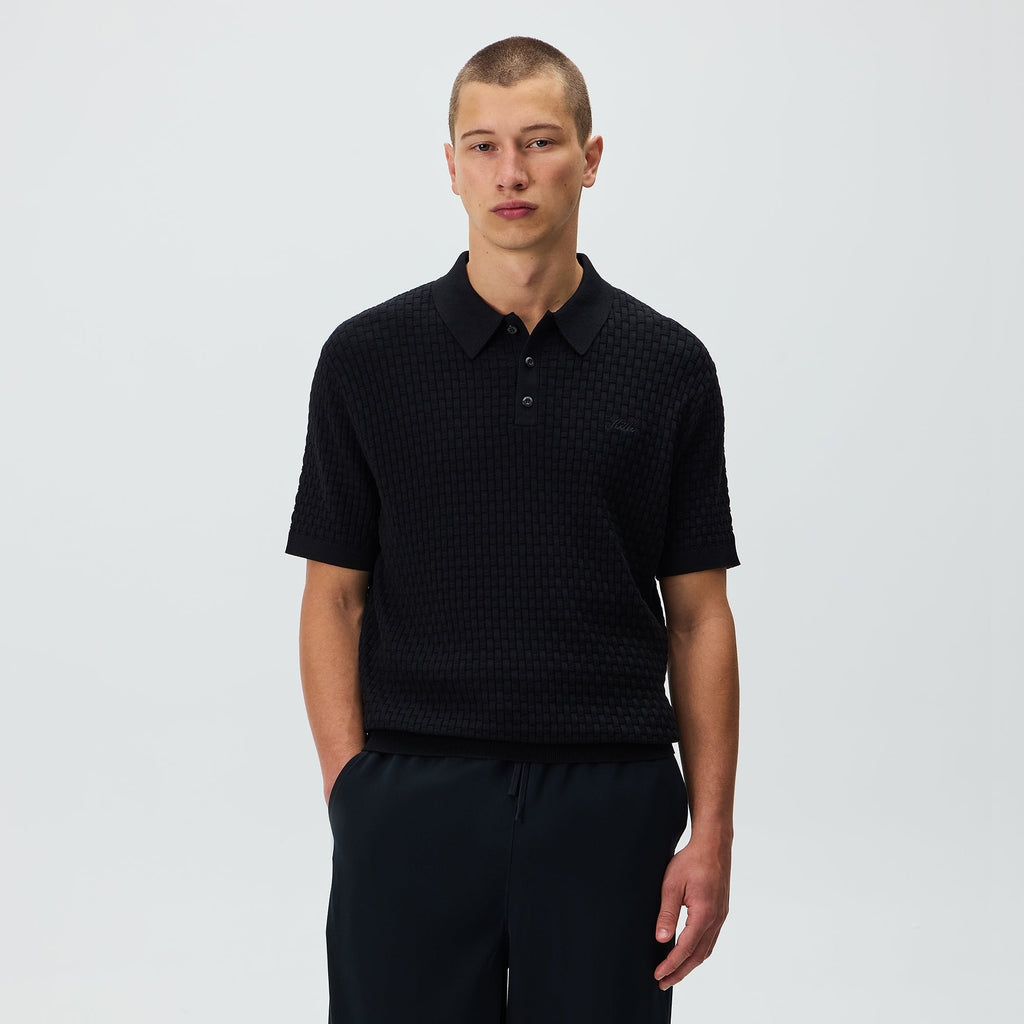 Kith Basket Weave Tilden Polo - Black