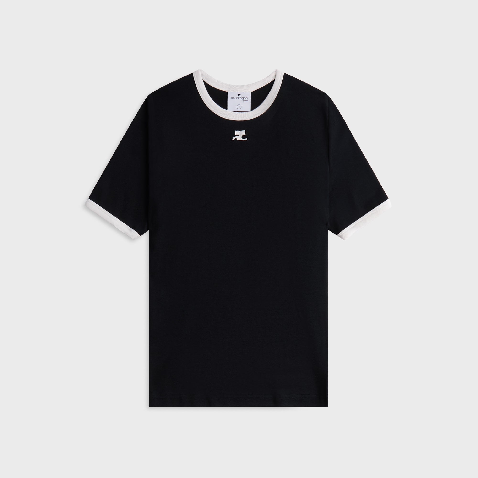 Courrèges Signature Contrast Tee - Black