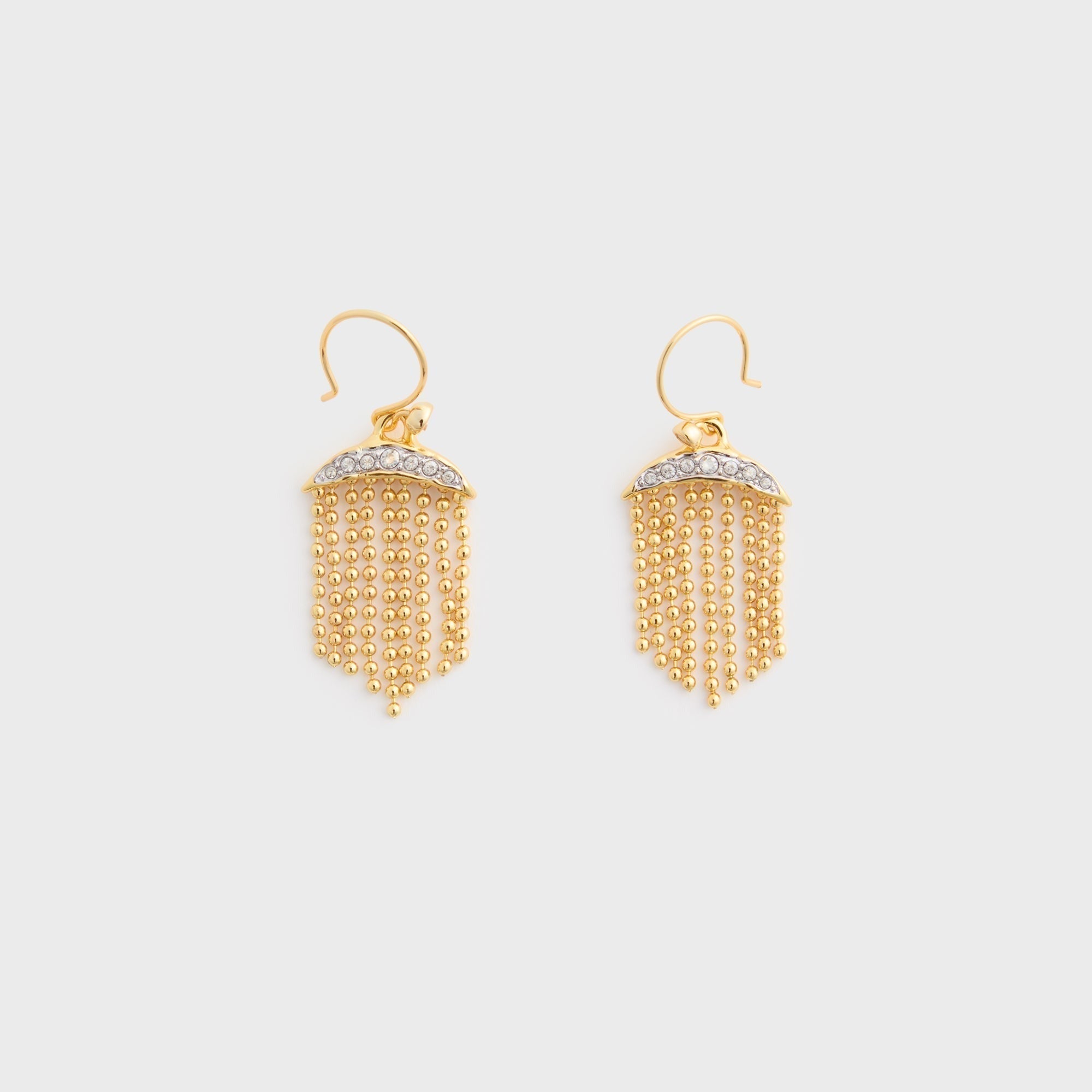 Alexis Bittar Solanales Crystal Petite Fringe Wire Earring - Gold