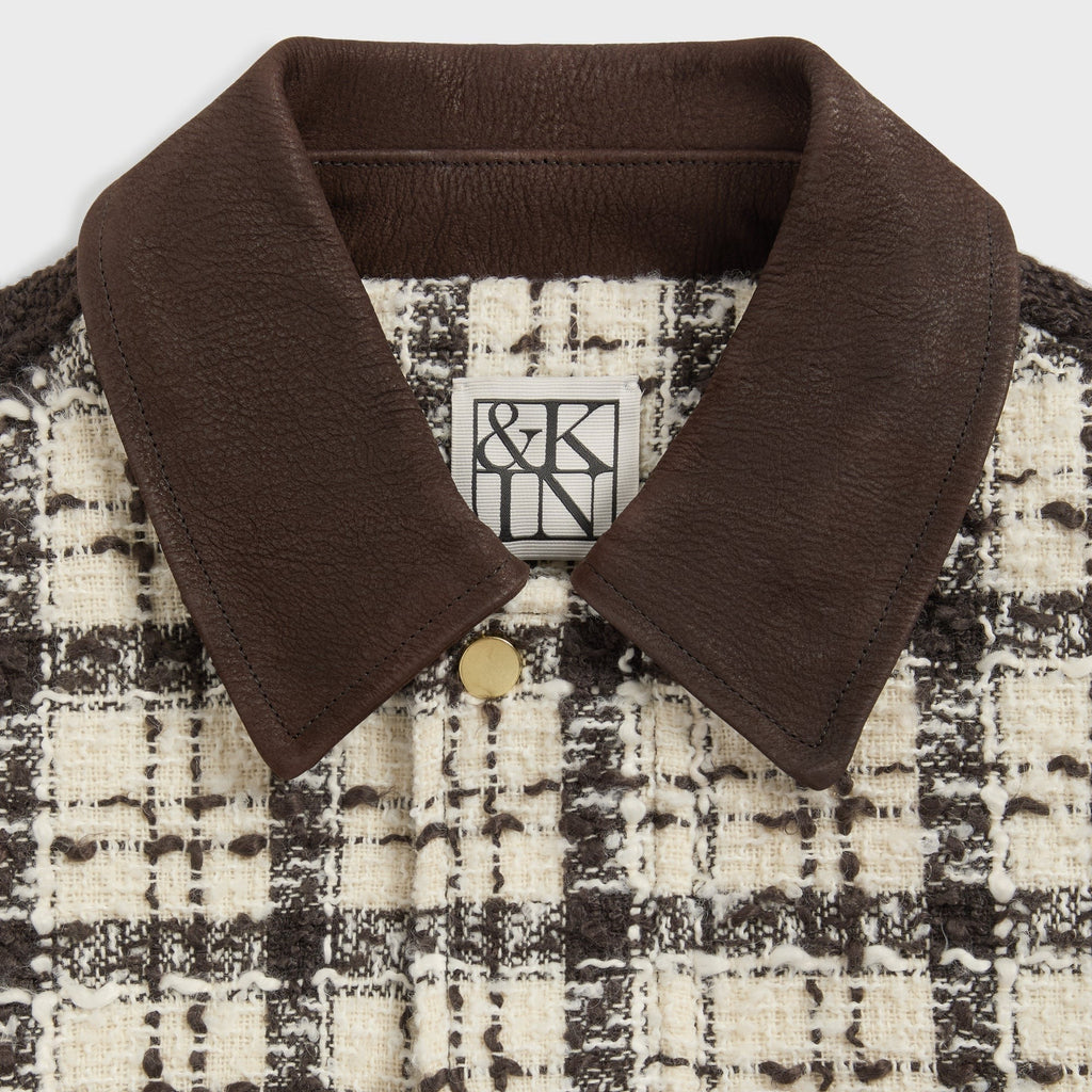 &Kin Mixed Tweed Hawthorne Flight Jacket - Sandrift