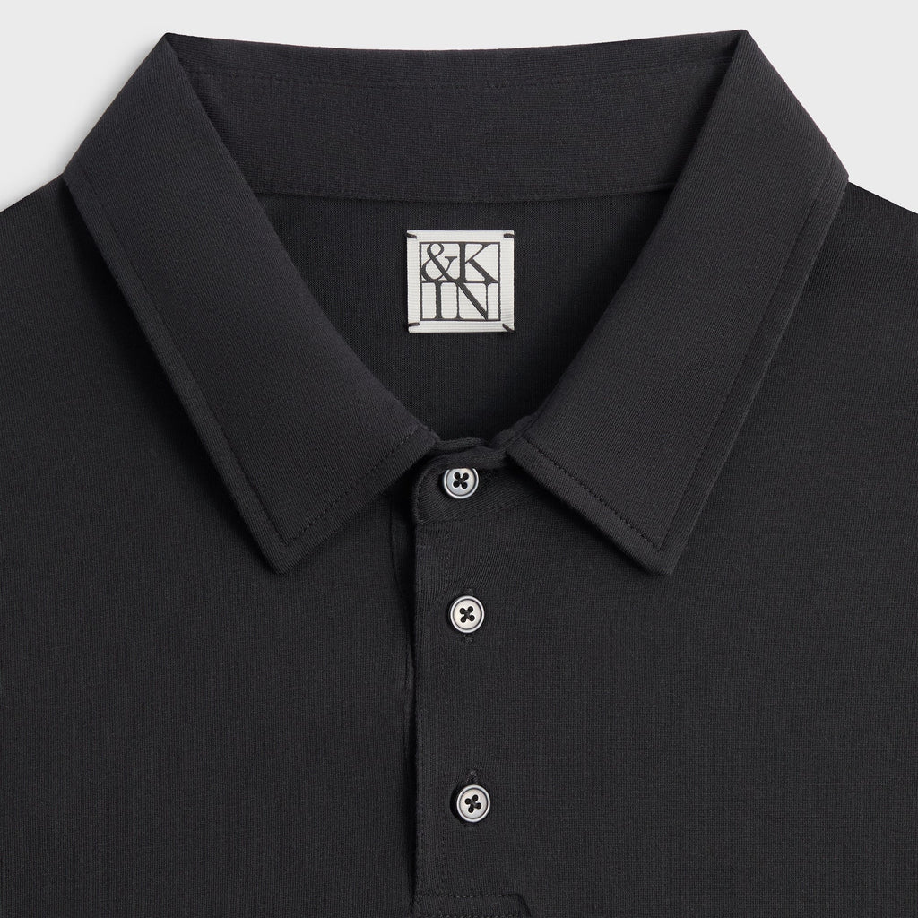 &Kin Soft Modal Blend Heathrow Polo - Black