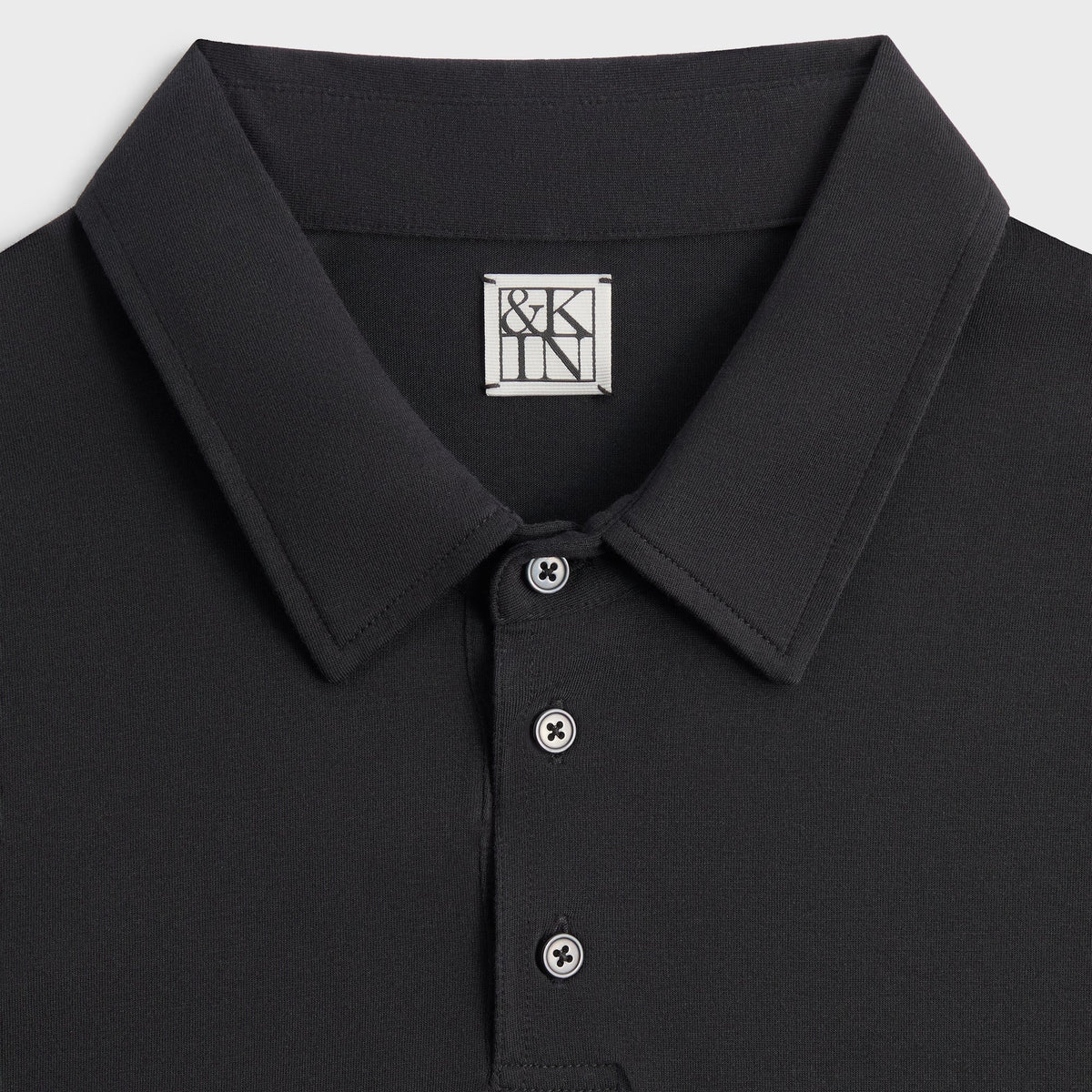 &Kin Soft Modal Blend Heathrow Polo - Black