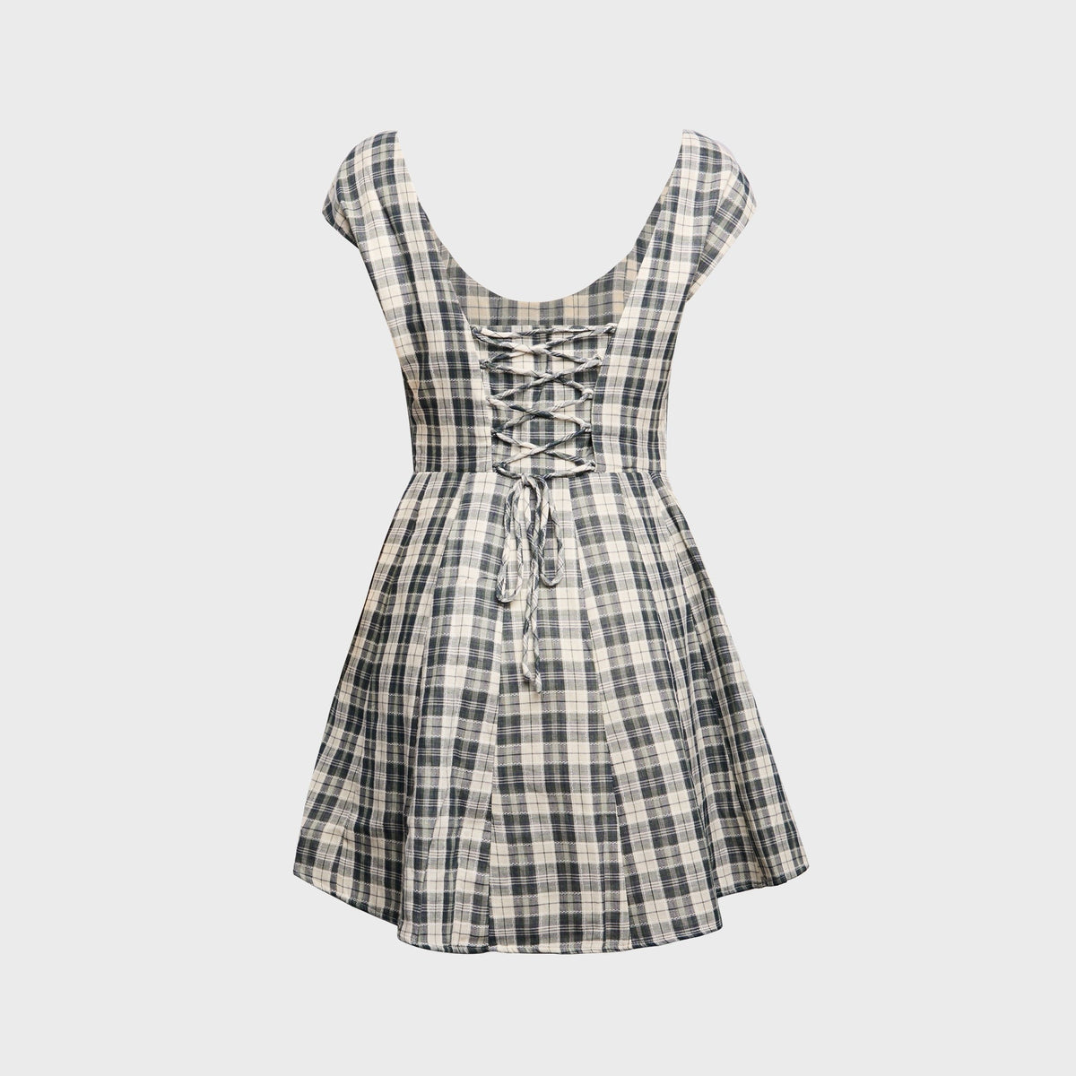 GUIZIO Leila Mini Dress - Green Plaid