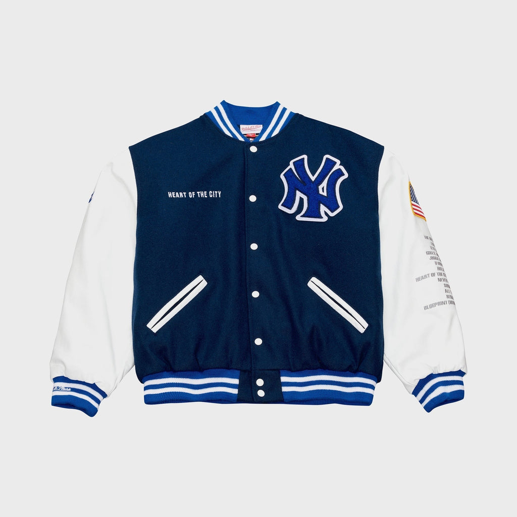Mitchell & Ness x Jay-Z The Blueprint x New York Yankees Varsity Full-Snap Jacket - Blue / White