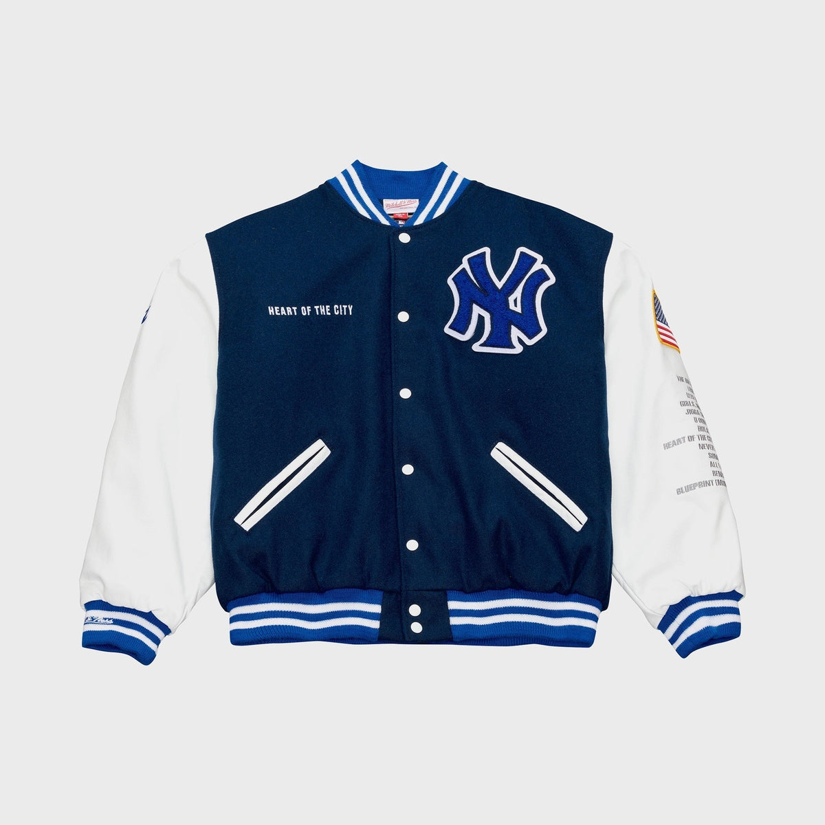 Mitchell & Ness x Jay-Z The Blueprint x New York Yankees Varsity Full-Snap Jacket - Blue / White