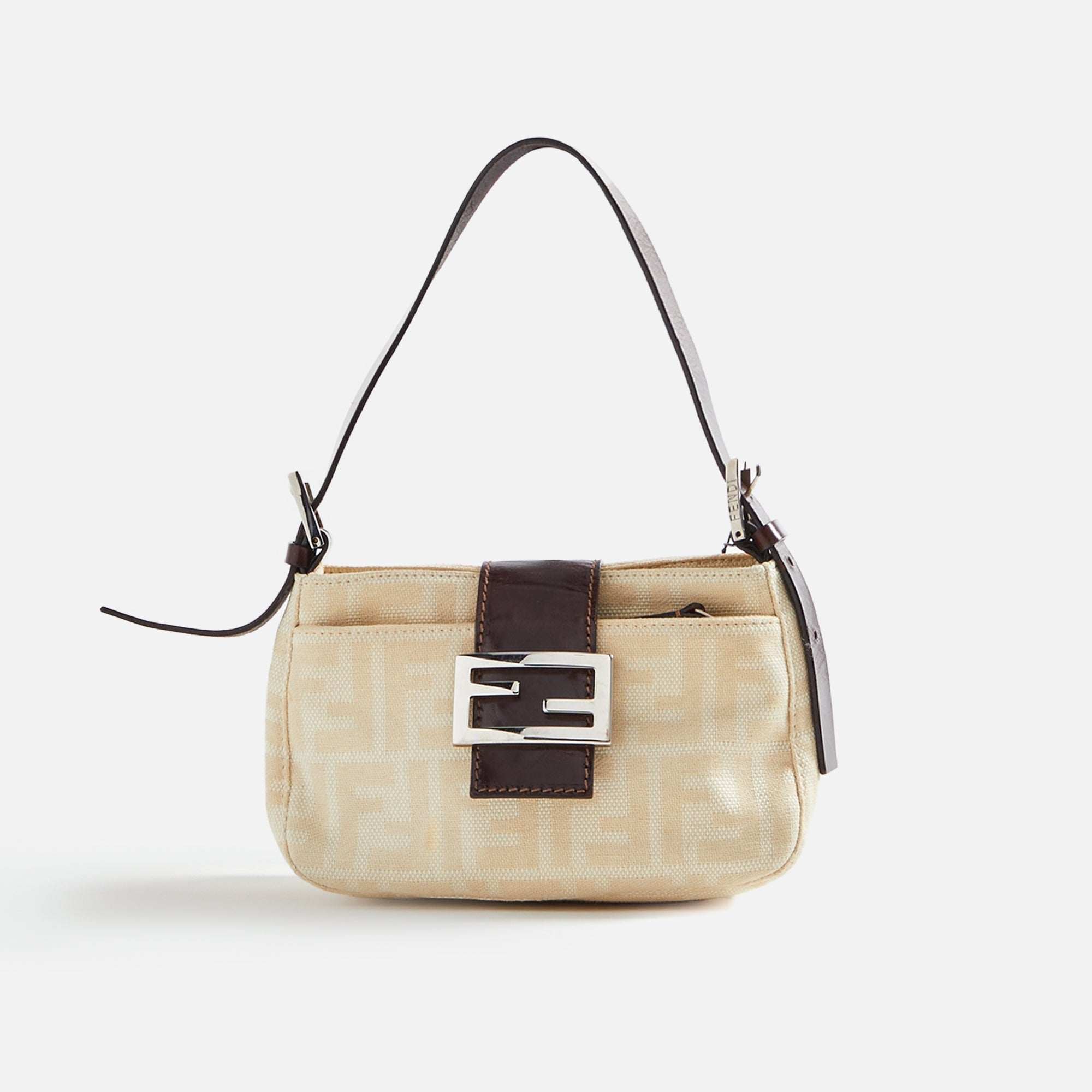 WGACA Fendi Zucca Shoulder Bag - Beige