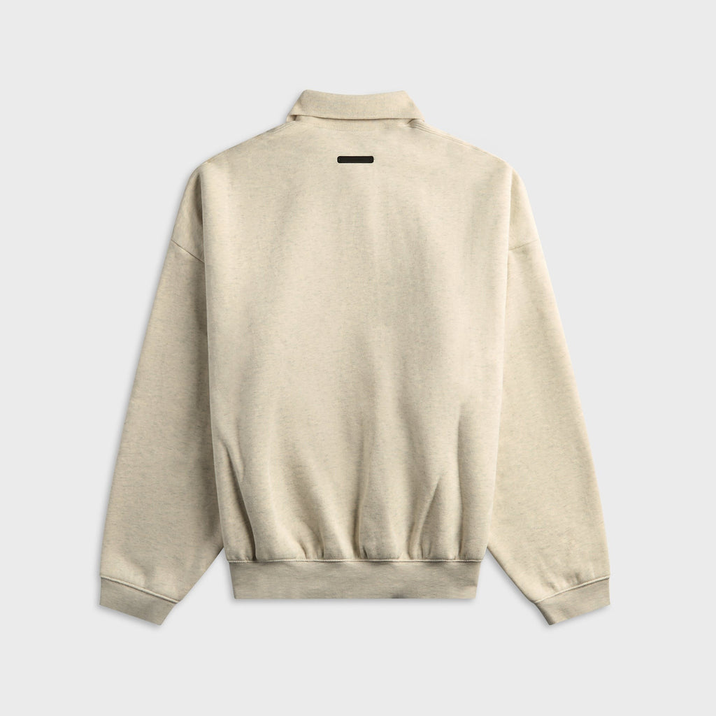Essentials Signature 90s Polo Sweatshirt - Oatmeal Heather / Light Heather