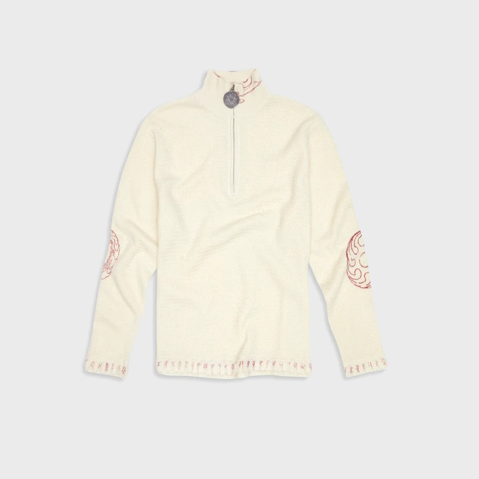 Adrian Cashmere Nami Quarter Zip - White