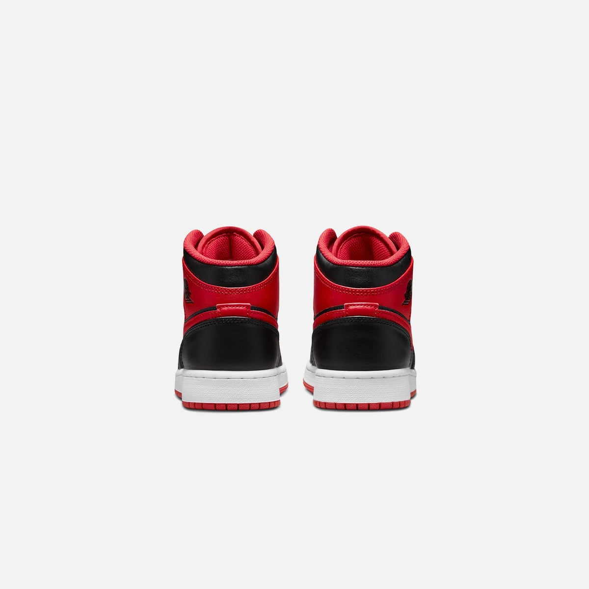 Jordans GS Air Jordan 1 Mid - Black / Fire Red / White