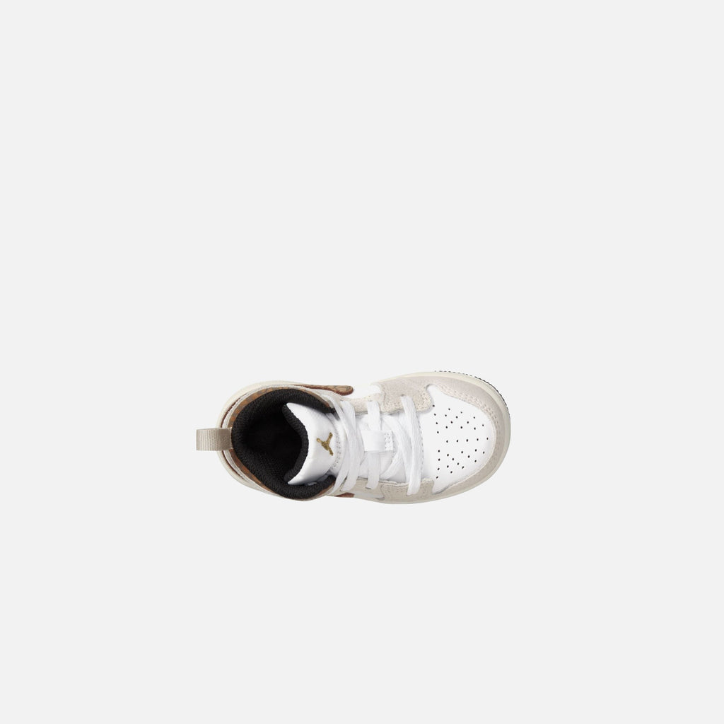 Nike TD Air Jordan 1 Mid SE - Light Orewood Brown / Metallic Gold / White / Light British Tan