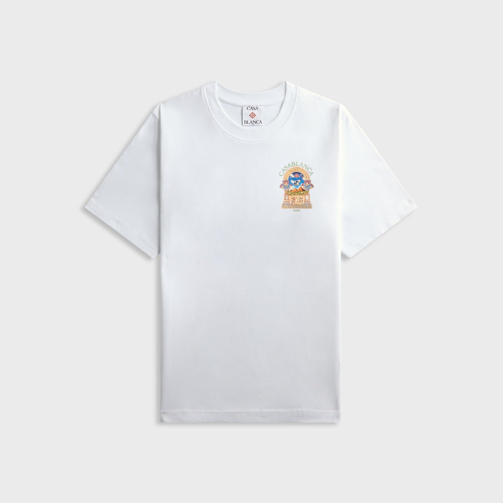 Casablanca Egyptian L'Arche Short Sleeve Tee - White