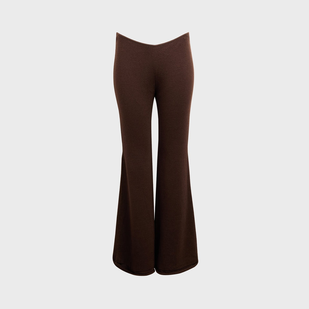 Isa Boulder Flare Linen Pants - Brown