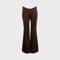 Isa Boulder Flare Linen Pants - Brown