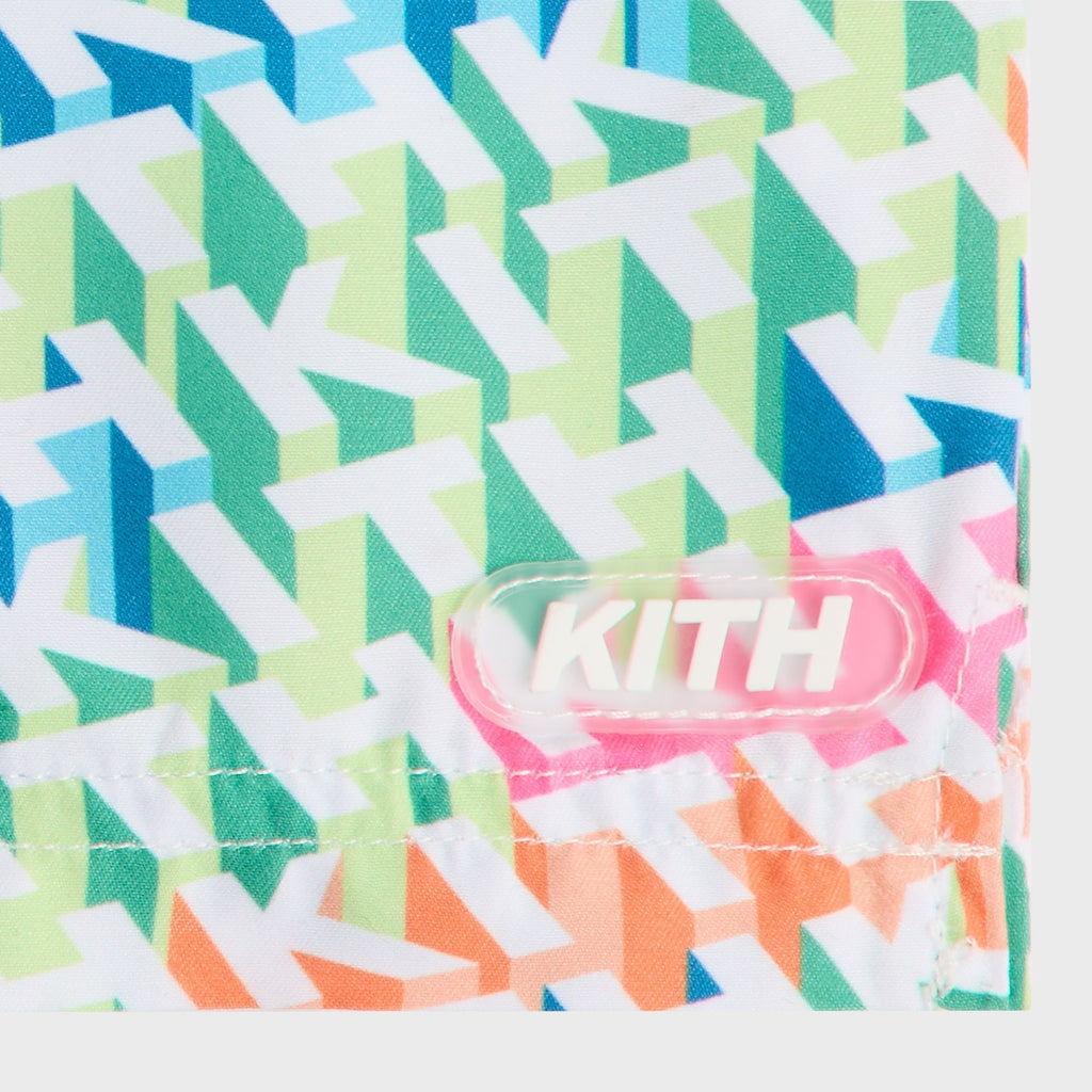Kith Kids 3D Monogram Kai Swim Trunk - Peridot