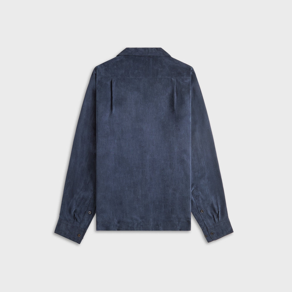Dries Van Noten Sand Washed Cupro Shirt - Navy