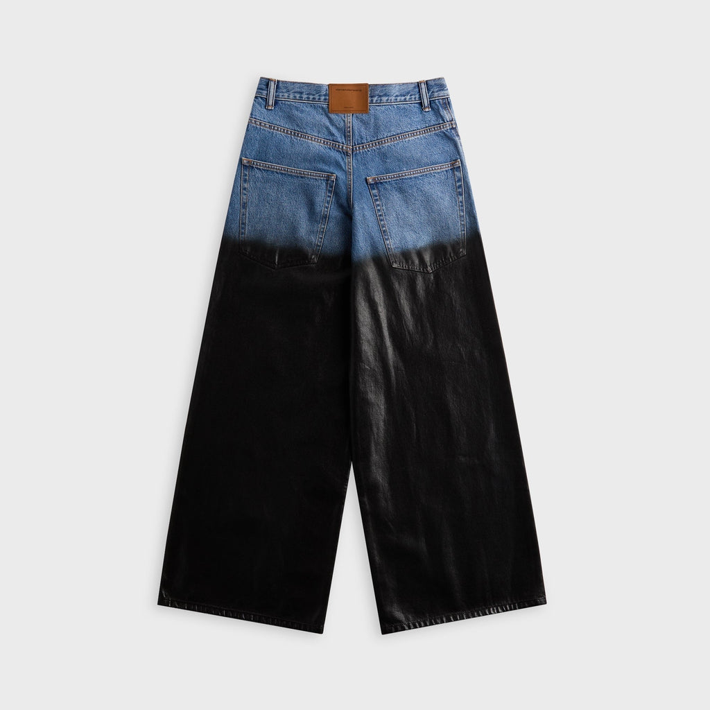 Alexander Wang Surge Low-Rise Wide Leg Jean - Vintage Marbled Blue