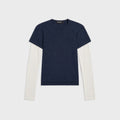 EB Denim Rory Layered Long Sleeve Tee - Black / White