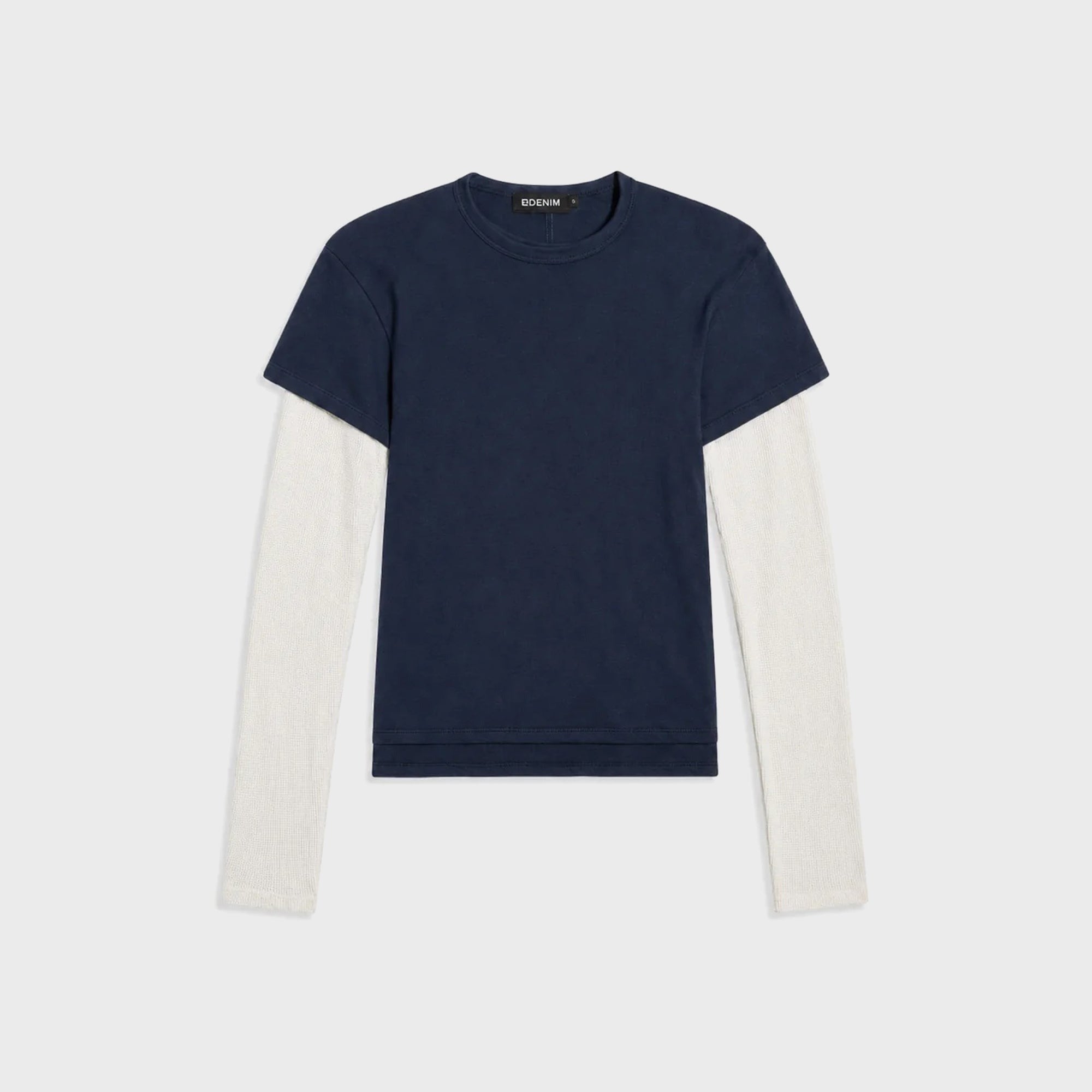 EB Denim Rory Layered Long Sleeve Tee - Black / White