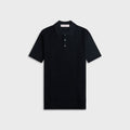Orlebar Brown Burnham Tailored Fit Tie Stitch Knit Polo Shirt - Night Iris
