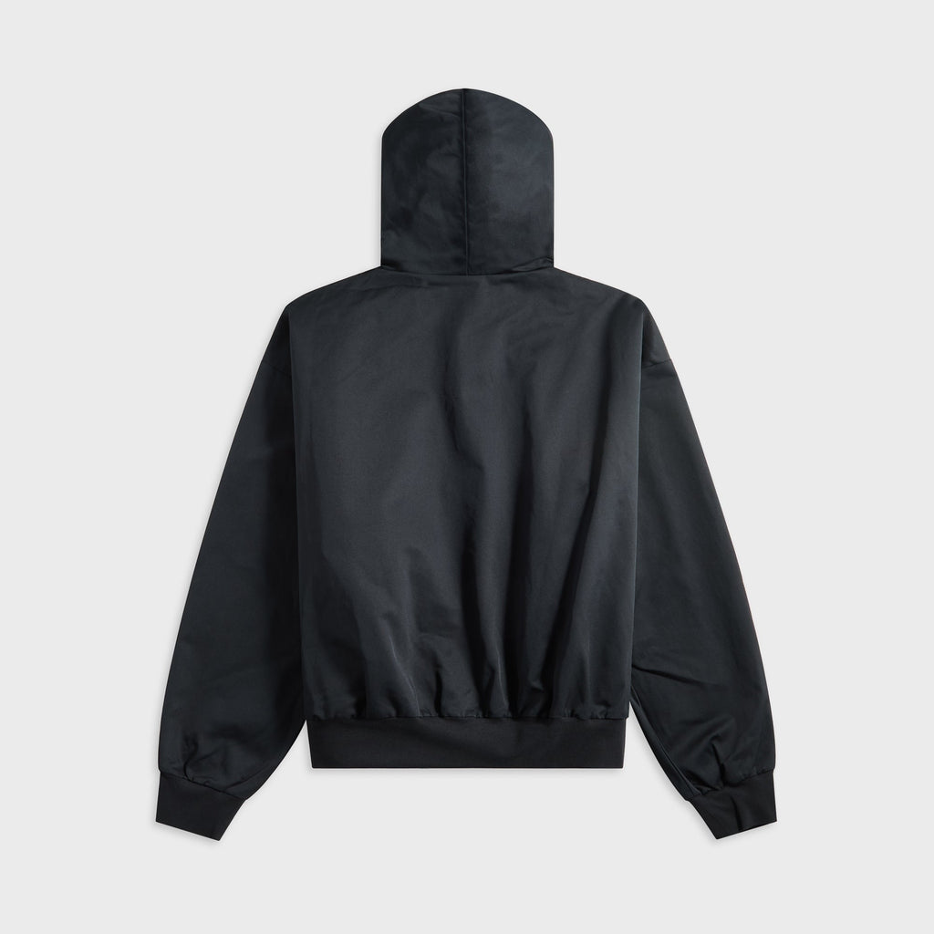 Essentials Poly Cotton Twill Hoodie - Jet Black