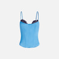 Kim Shui Silk Corset Top - Blue