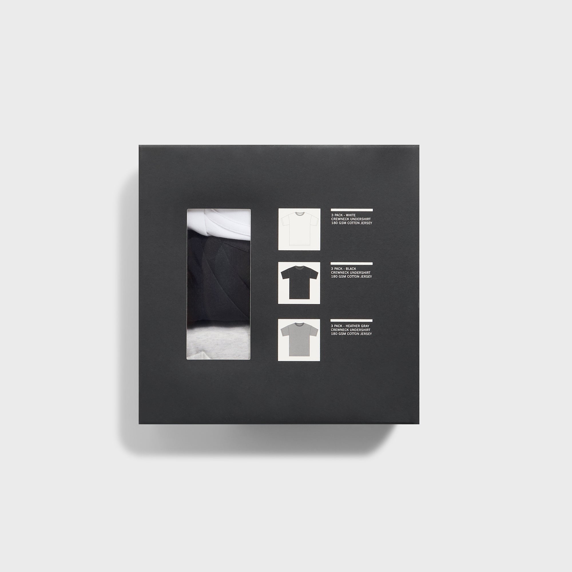 Kith 3-Pack Undershirt - White / Heather Grey / Black