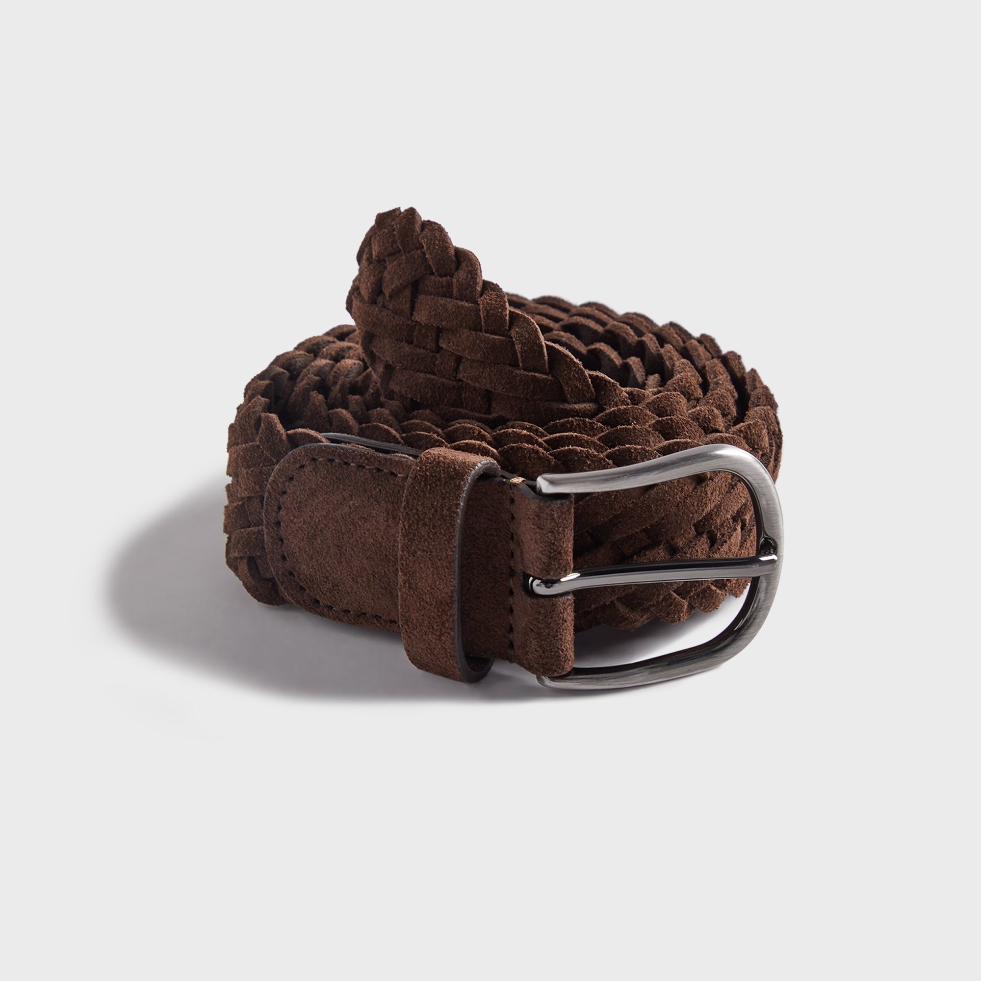 Anderson's Suede Woven Belt - Brown