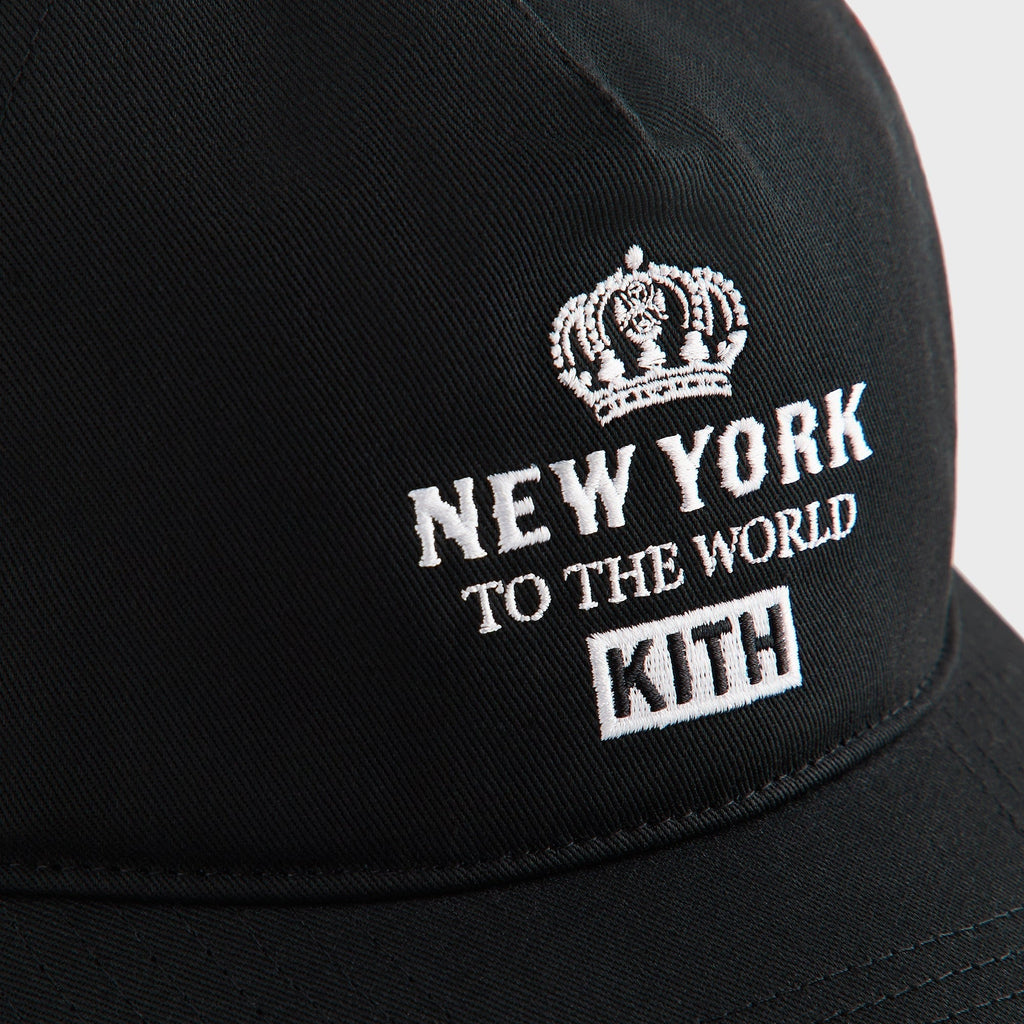 Kith New York To The World Relaxed Twill Nolan Trucker Hat - Black