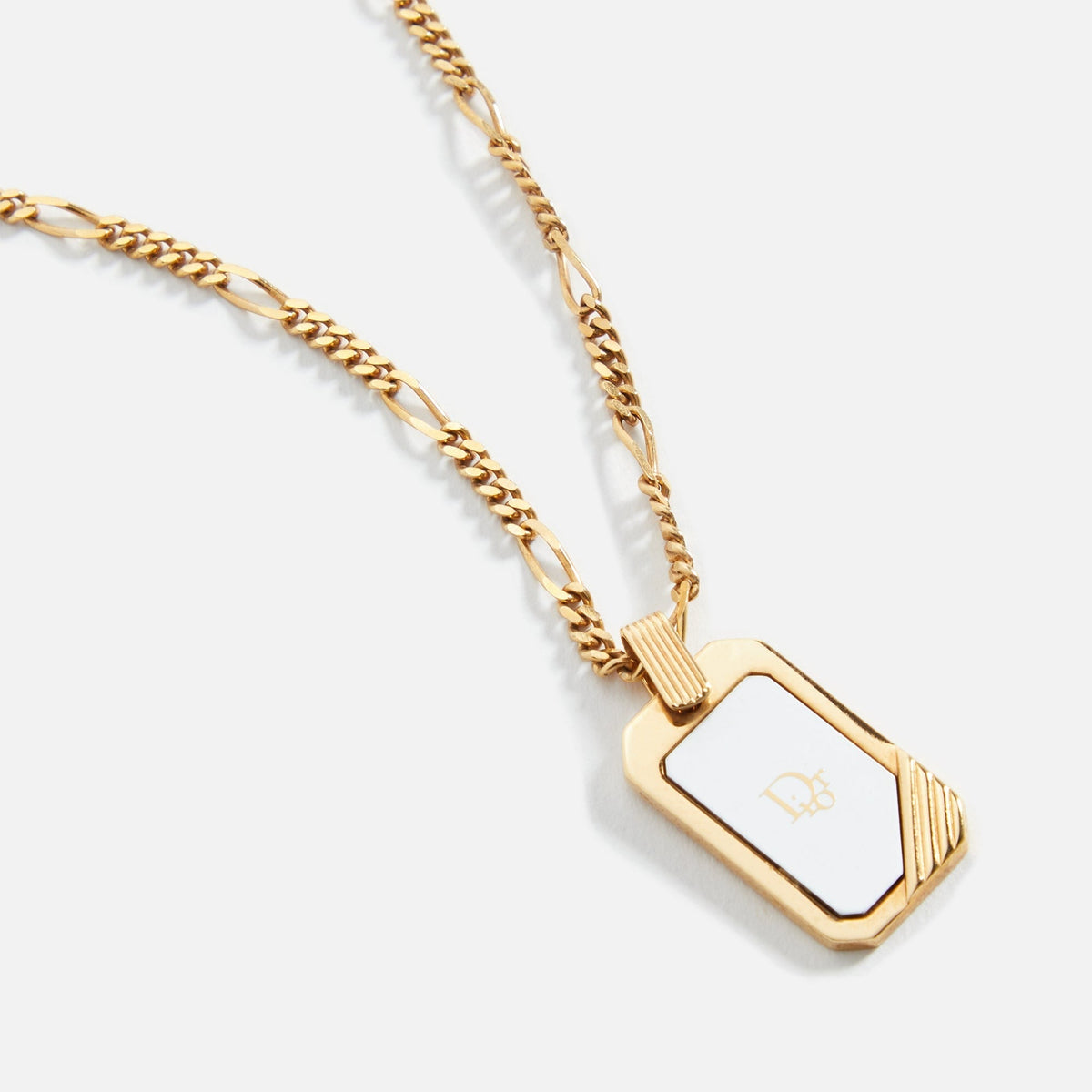 WGACA Dior Dog Tag Necklace - Gold