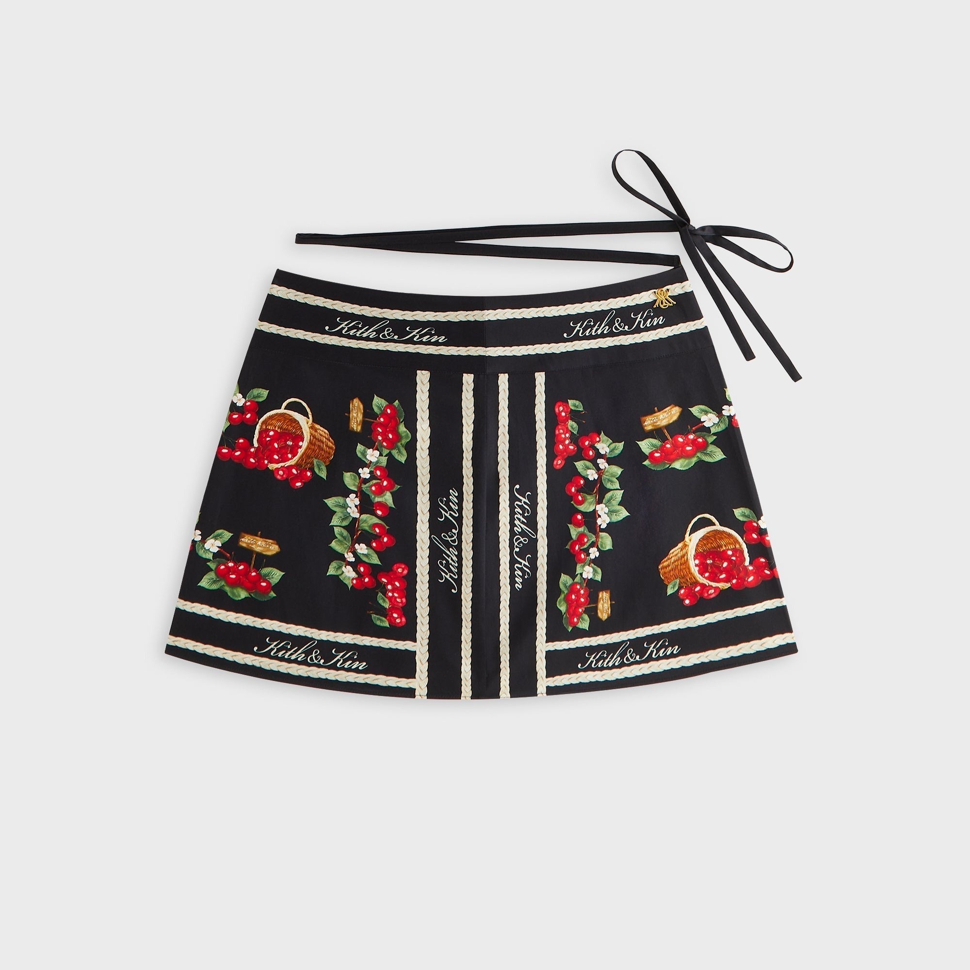 Kith Women Mako Cherry Wrap Tie Skirt - Black