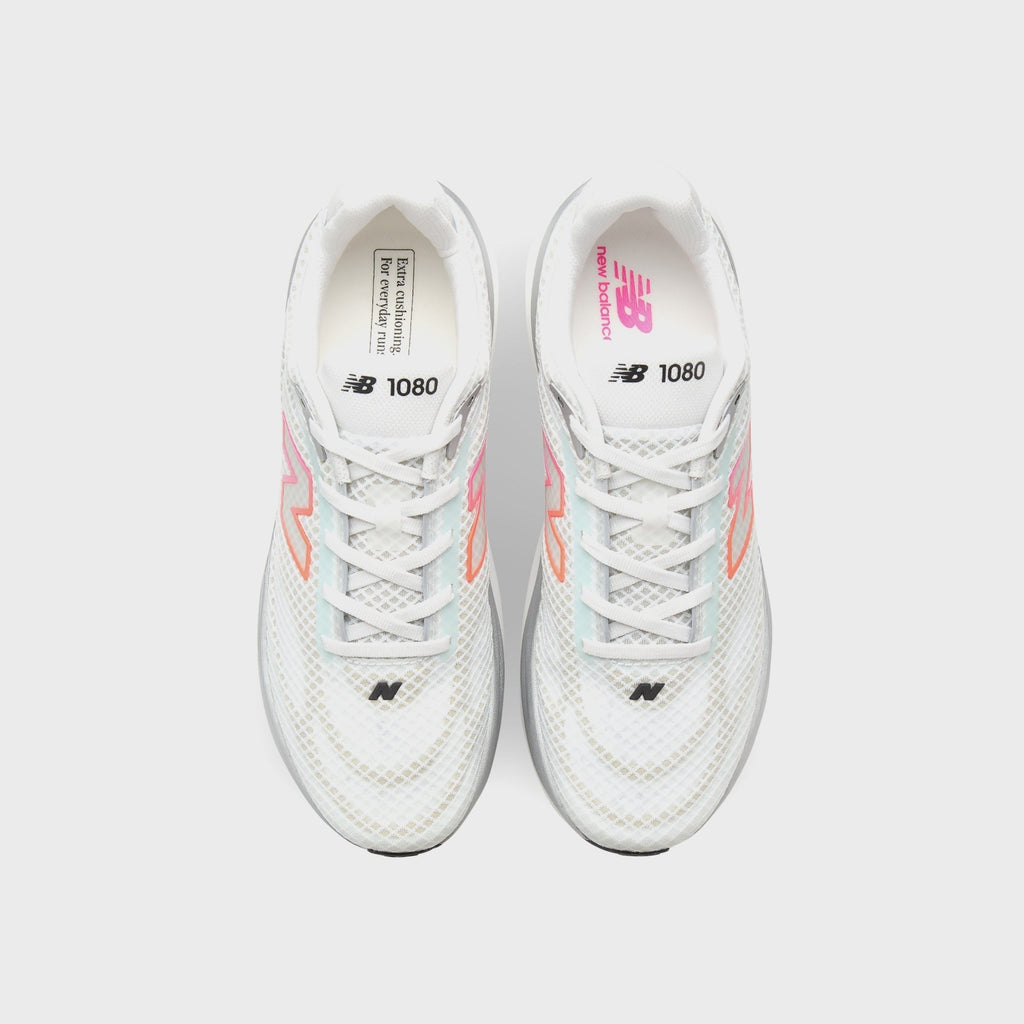 New Balance 1080v15 Breathe - White / Pink Heat / Tangerine Heat