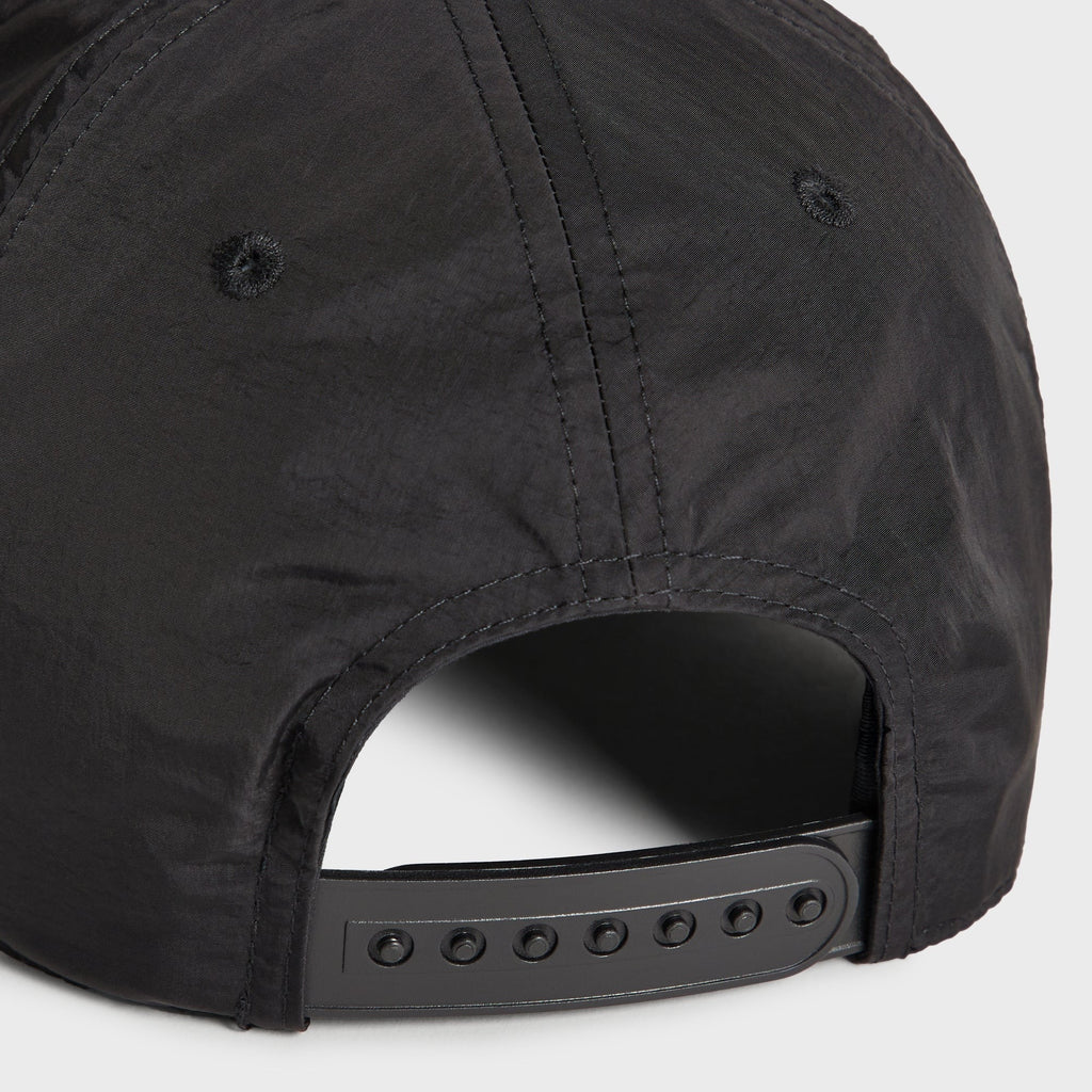 Kith Script Wrinkle Nylon Bay Low Pinch Crown Snapback - Black
