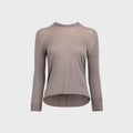Rick Owens Cropped Hooded Rib Long Sleeve Tee - Steel