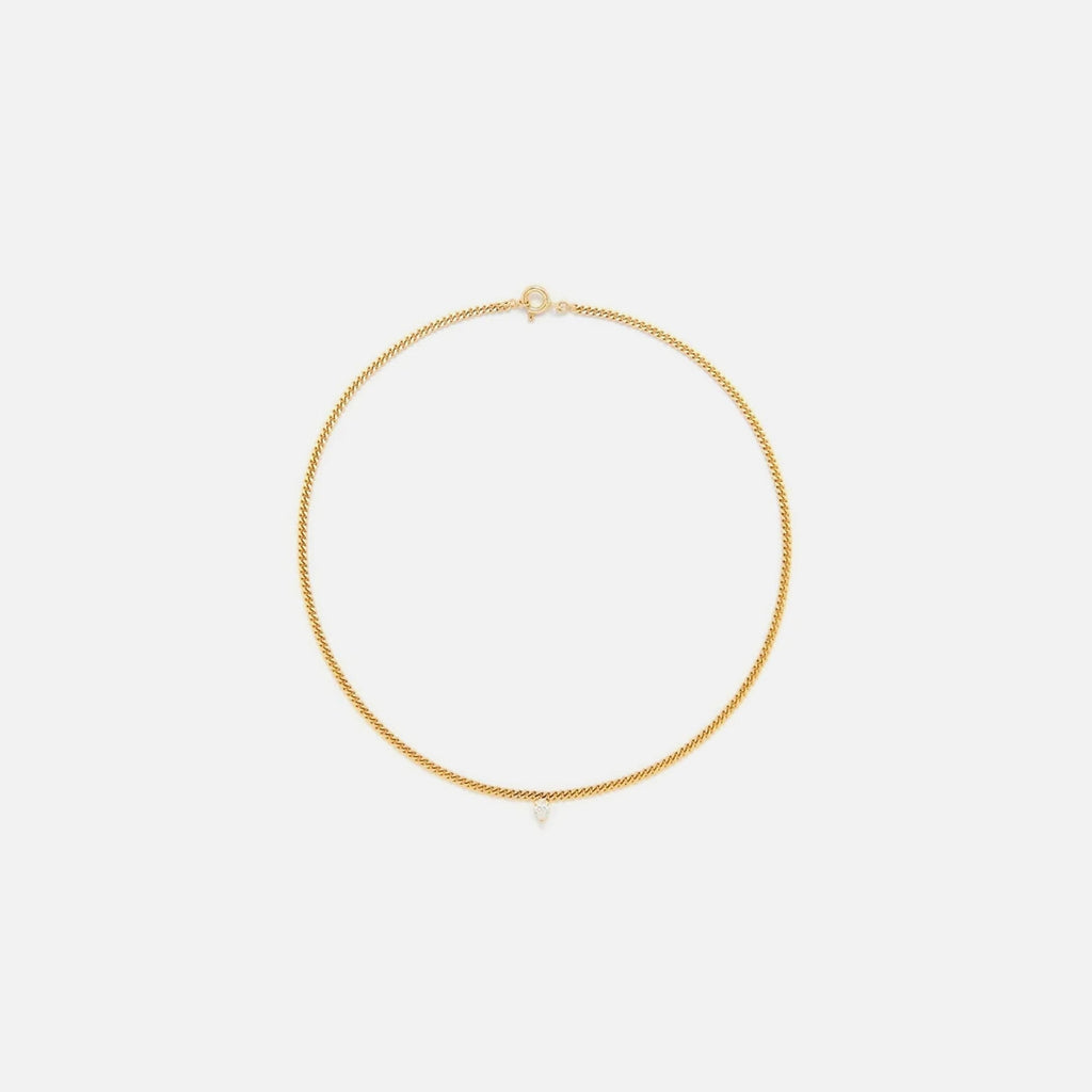 Yvonne Leon Collier Gourmette Flottant Diamant Poire - Yellow