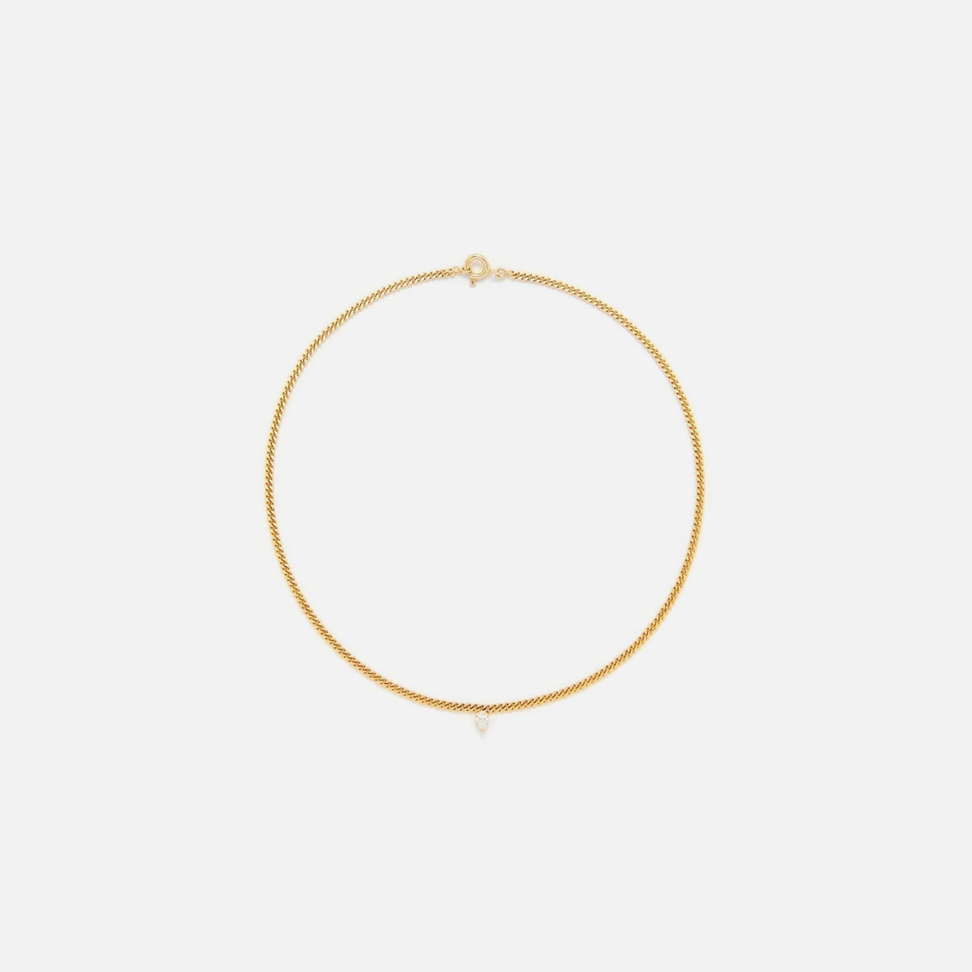 Yvonne Leon Collier Gourmette Flottant Diamant Poire - Yellow