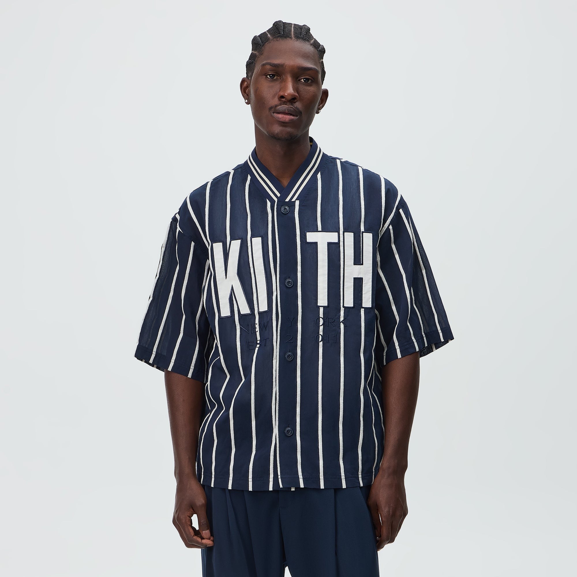 Kith Silk Linen Chenille Stripe Pacey Shirt - Nocturnal