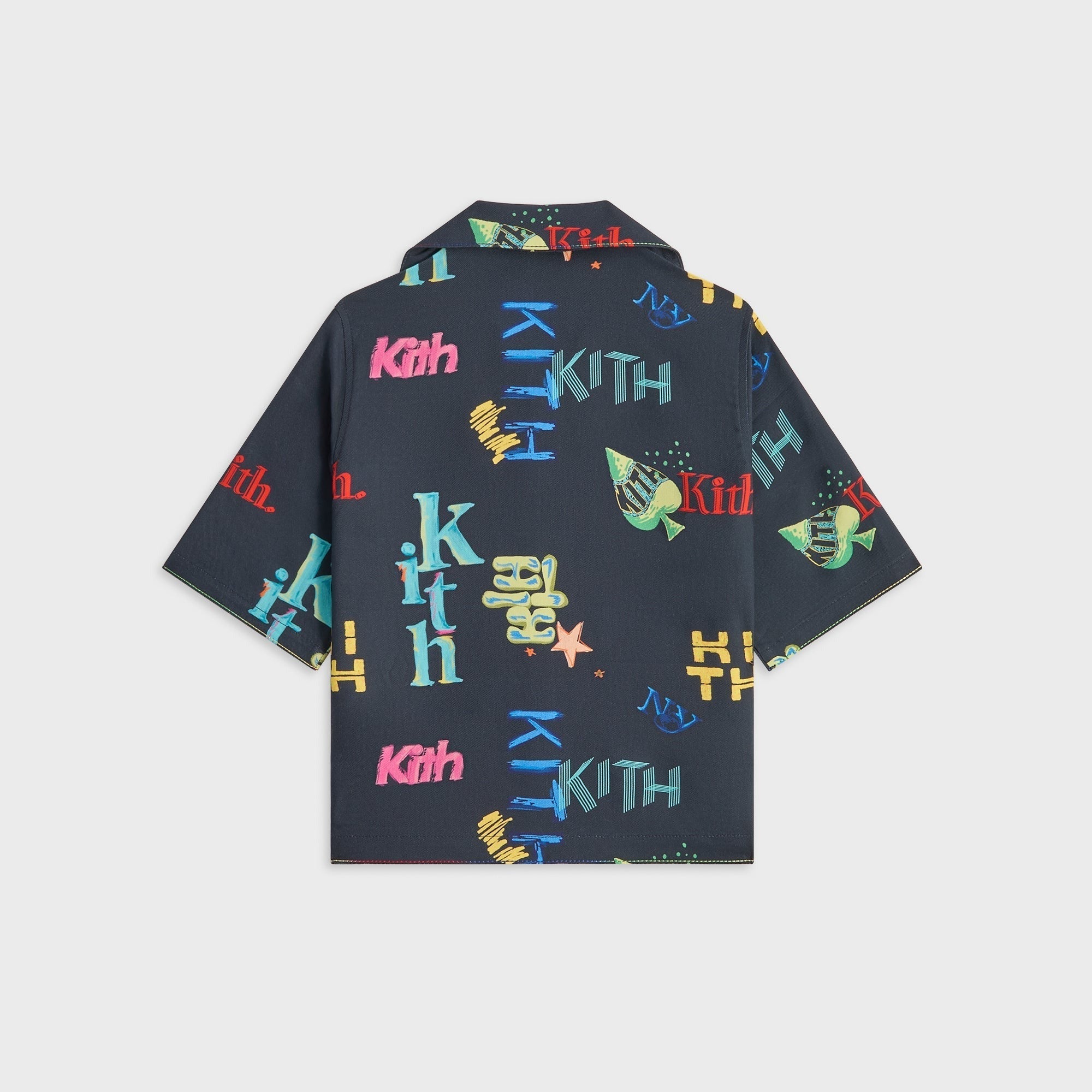 Kith Kids Thompson Camp Tossed Monogram Shirt - Nocturnal